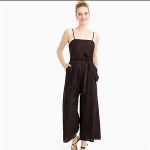 J.CREW Spaghetti Strap Linen Tie-Waist Jumpsuit, 00P